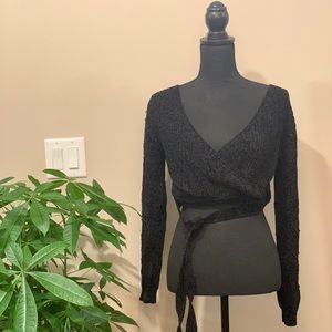 Naked Wardrobe GET A LITTLE TIED UP SWEATER